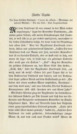 Fünfte Vigilie. Die Frau Hofrätin Anselmus …