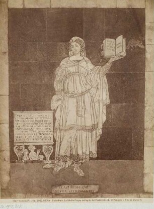 L. di Ruggero oder Vito di Marco: Phrygische Sibylle, Detail des Fußbodens im Dom von Siena