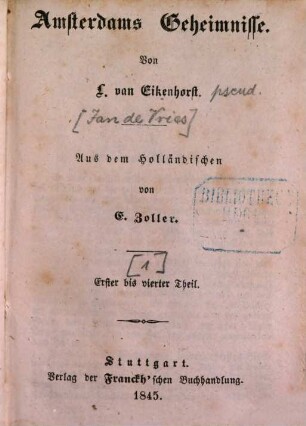 Amsterdams Geheimnisse, 1/4