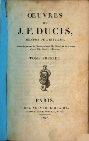 Oeuvres de J. F. Ducis. 1