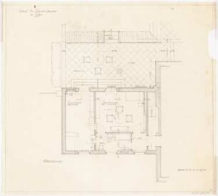Schloss Sonnenburg, Bad Freienwalde: Grundriss Erdgeschoss mit Möblierungsplan 1:50