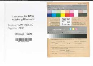 Entnazifizierung Franz Mitrenga, geb. 27.10.1909 (Landesbeamter)