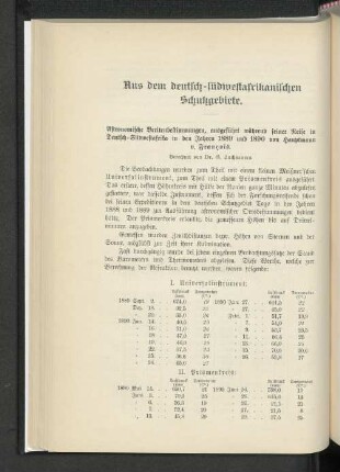 Aus dem deutsch-südafrikanischen Schutzgebiete.