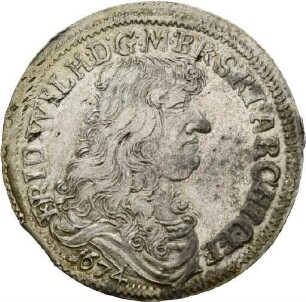 Dritteltaler des Kurfürsten Friedrich Wilhelm von Brandenburg, 1674