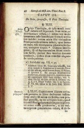 Caput III. De Ortu, progressu, & Fatis Theologiæ.