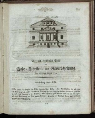 Vier und dreißgistes Stück. Prag den 20ten August 1788.