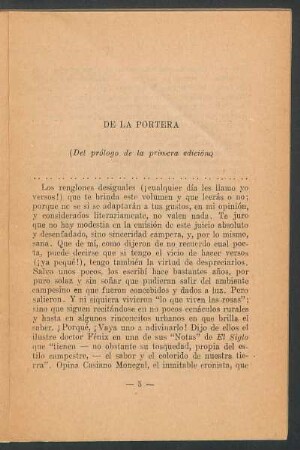 De la portera : (Del prólogo de la primera edición)