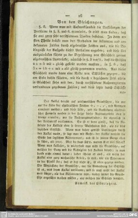Von den Gleichungen