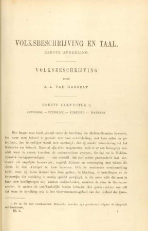 Eerste hoofdstuk. Bewoners. - Uiterlijk. - Kleeding. - Wapenen