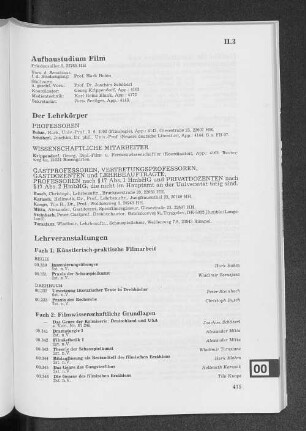 Aufbaustudium Film