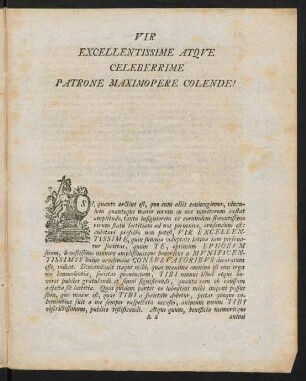 III-V, Vir Excellentissime Atque Celeberrime Patrone Maximopere Colende!