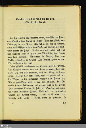 Krabat im türkischen Heere. So stirbt Kral
