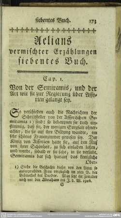 Aelians vermischter Erzählungen siebentes Buch
