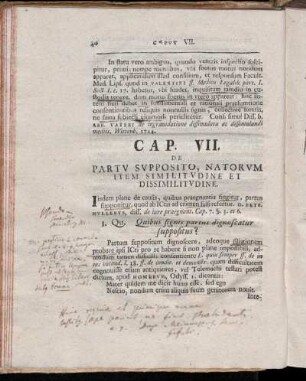 Cap. VII. De Partu Supposito, Natorum item Similitudine et Dissimilitudine.