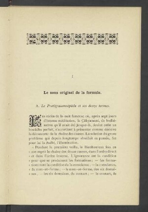 I Le sens originel de la formule
