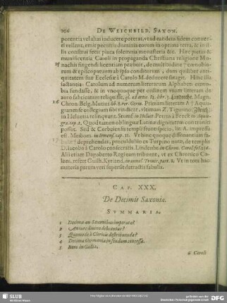 Cap. XXX. De Decimis Saxoniae