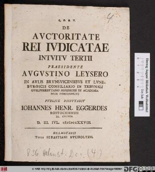 De Avctoritate Rei Ivdicatae Intvitv Tertii