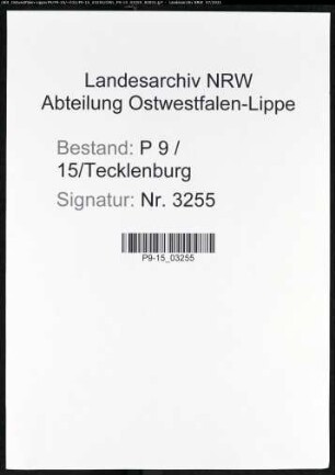 Heiratsregister Standesamt Tecklenburg