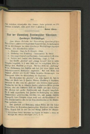 Aus der Sammlung Hamburgischer Altertümer.