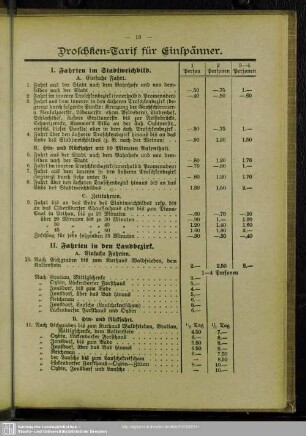 Droschken-Tarif