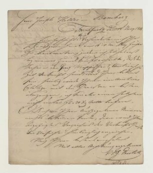 Brief von Christian Erdmann Gottlieb Prestel an Joseph Heller