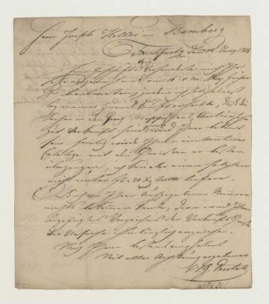 Brief von Christian Erdmann Gottlieb Prestel an Joseph Heller