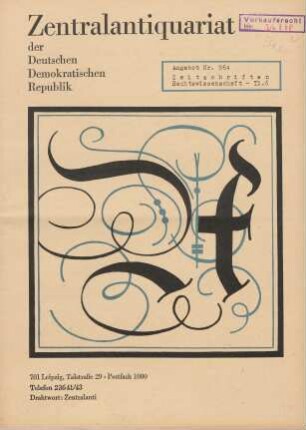 Nr. 964: Zeitschriften Rechtswissenschaft Tl. 6