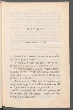 Capítulo IV. - Ingenio contra fuerza.