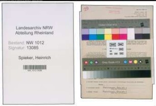 Entnazifizierung Heinrich Spieker , geb. 17.11.1903 (Werkmeister)