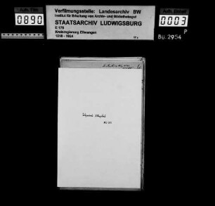 Schuldenwesen der Gesamt- und der Teilgemeinde Billingsbach sowie der Teilgemeinde Raboldshausen