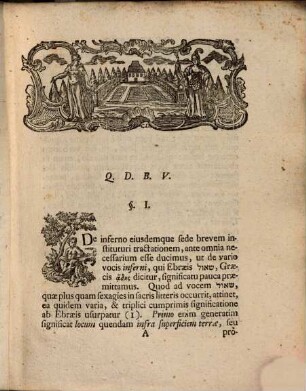 Diss. histor. theol. de inferno eiusque sede, Pars prior