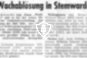 Wachablösung in Stemwarde