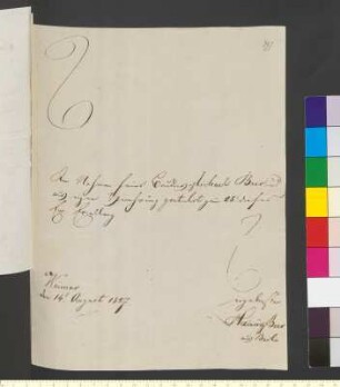 Brief von Beer, Heinrich an Goethe, Johann Wolfgang von