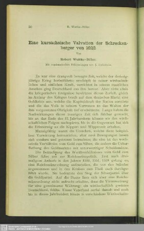 Eine kursächsische Valvation der Schreckenberger von 1622