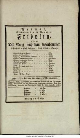 Fridolin, oder: Der Gang nach dem Eisenhammer