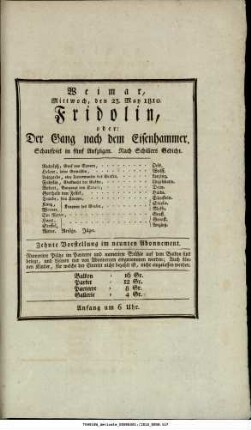 Fridolin, oder: Der Gang nach dem Eisenhammer