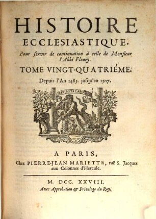 Histoire Ecclesiastique. 24, Depuis l'An 1485. jusqu'en 1507