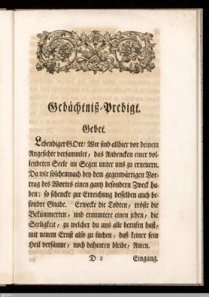 Gedächtnispredigt