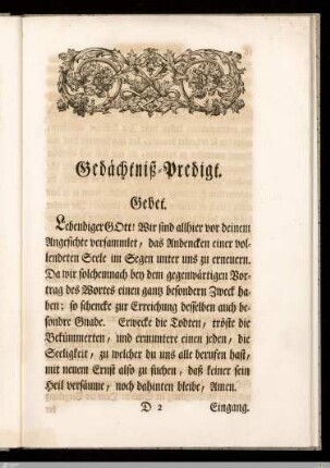 Gedächtnispredigt
