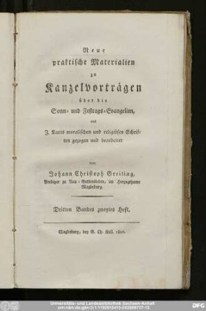 Dritten Bandes zweytes Heft.