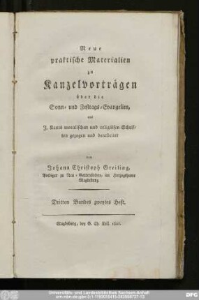 Dritten Bandes zweytes Heft.