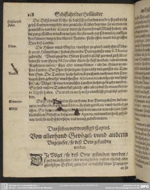 Das sieben und dreyssigst Capitel. Von allerhand Gevögel, unnd anderm Ungeziefer, so deß Orts gefunden werden