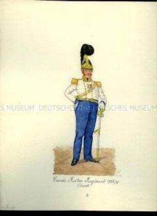 Uniformdarstellung, Oberst des Garde-Reiter-Regiments, Sachsen, 1822/1831.