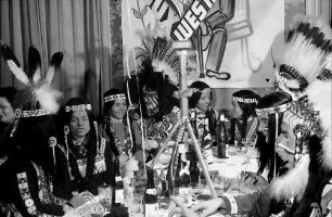 Freiburg: Europäischer Hof, Fasneteröffnung, Indianer Sioux-Zunft