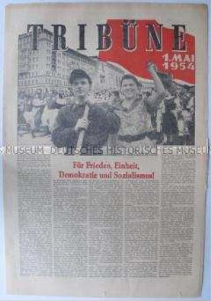 Tageszeitung des FDGB "Tribüne" zum 1. Mai