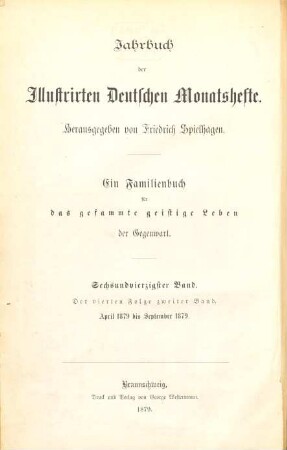 Westermanns illustrierte deutsche Monatshefte : ein Familienbuch für das gesamte geistige Leben der Gegenwart. 46, 46 = Folge 4, Bd. 2. 1879