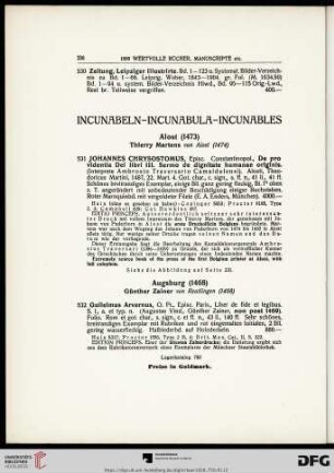 Incunabeln / Incunabula / Incunables (Nr. 531-589)