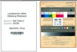 Entnazifizierung Anna Steinforth, geb. 31.08.1918 (Drogistin)