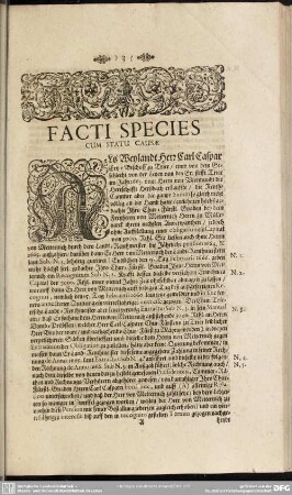 Facti Species Cum Statu Causae