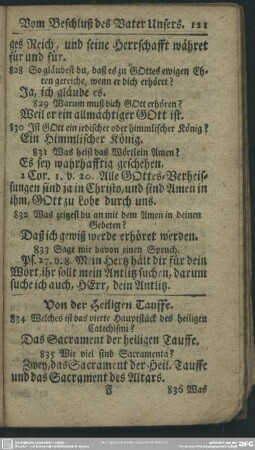 Von der Heiligen Tauffe